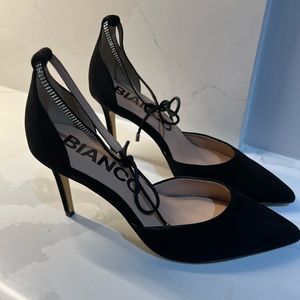 Bianco. - Biachic Ankle Strap Suede Pumps
